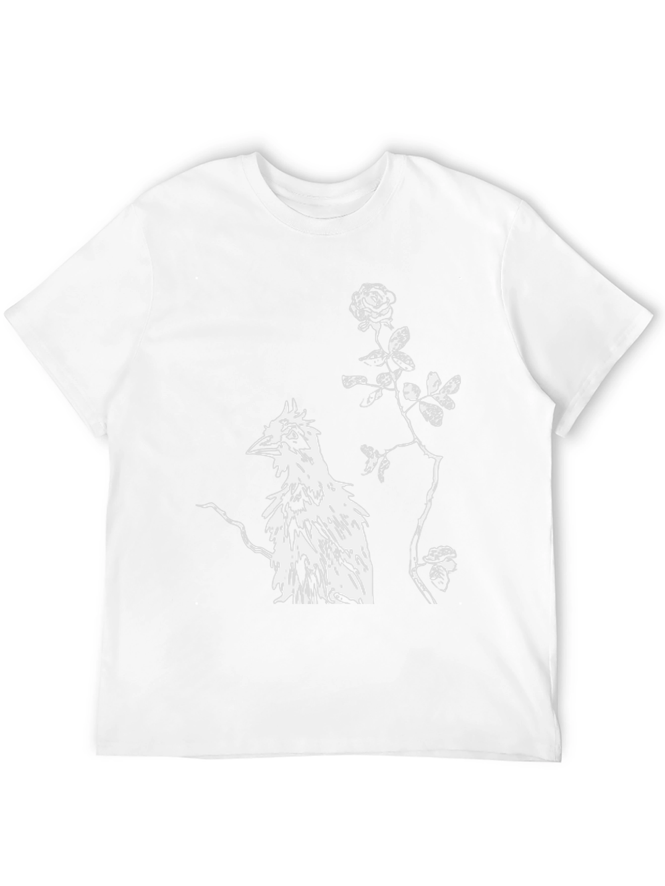 Unique Bird & Rose Graphic Tee