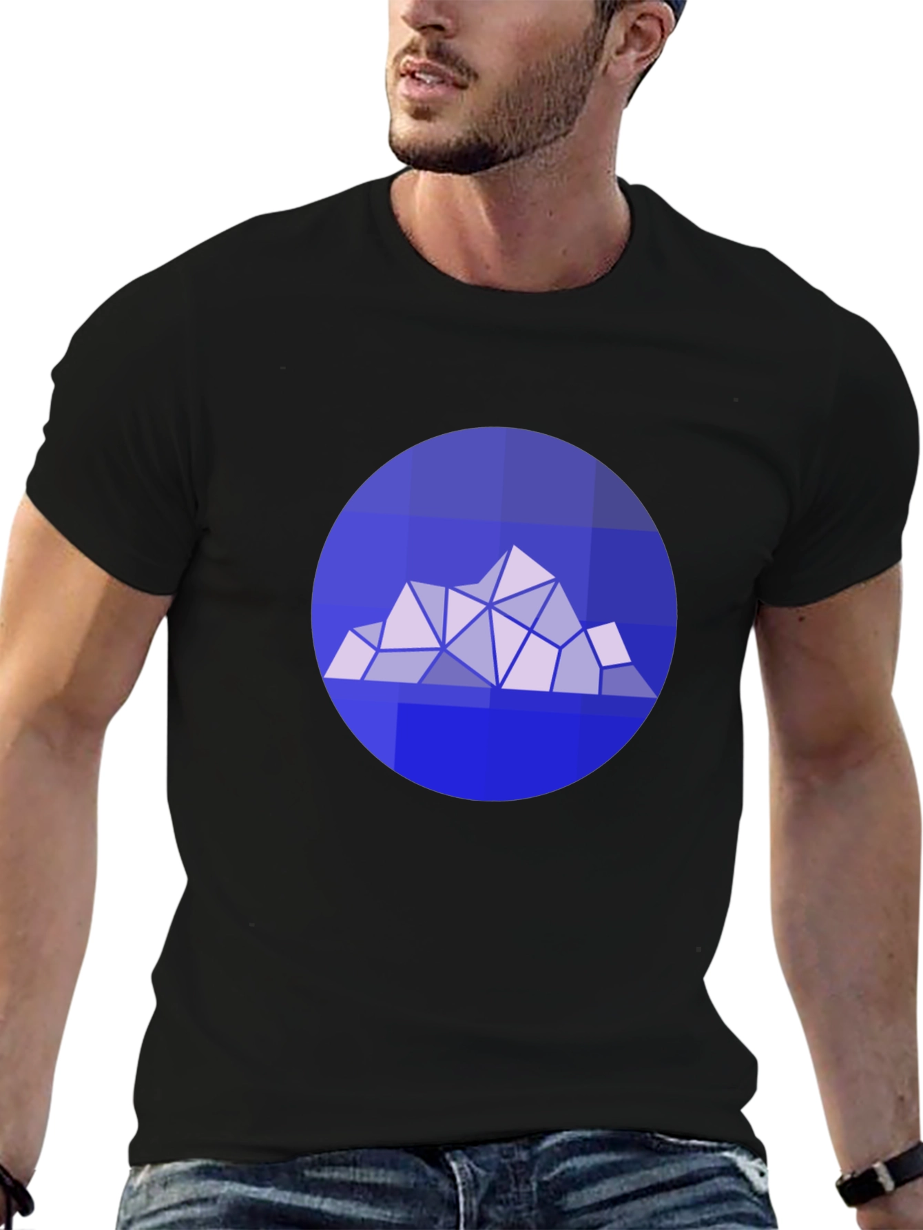 Geometric Mountain Graphic Tee - Modern Style
