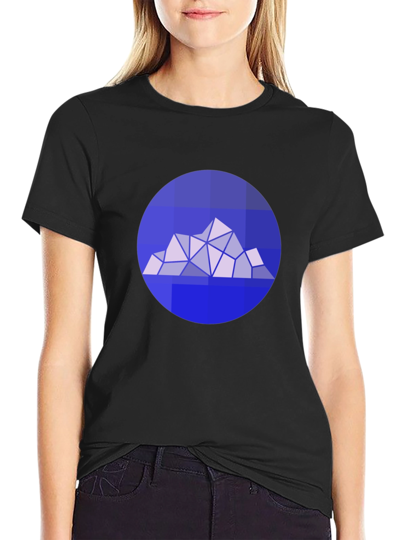 Geometric Mountain Graphic Tee - Modern Style