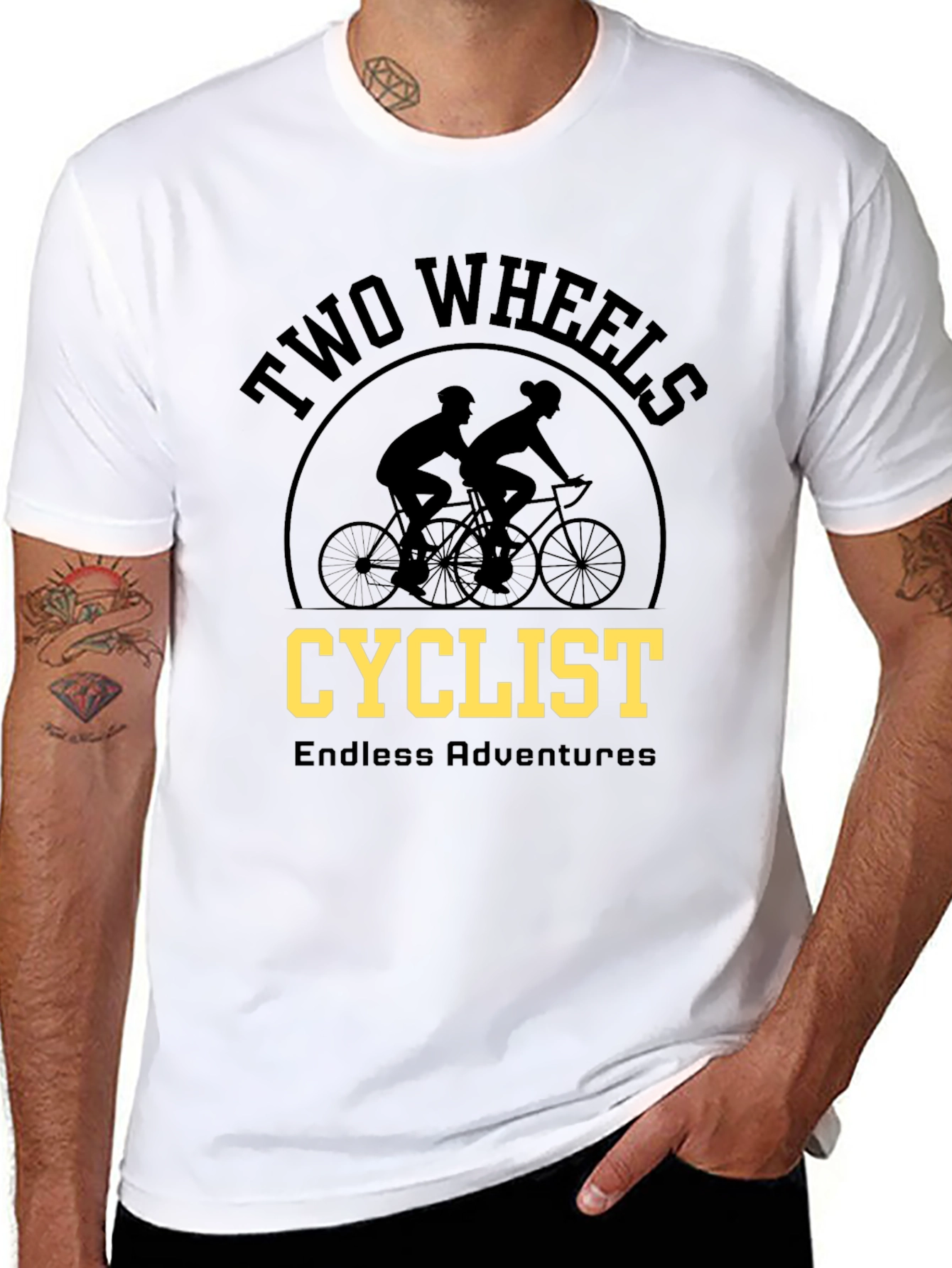 Two Wheels Cyclist Adventure T-Shirt