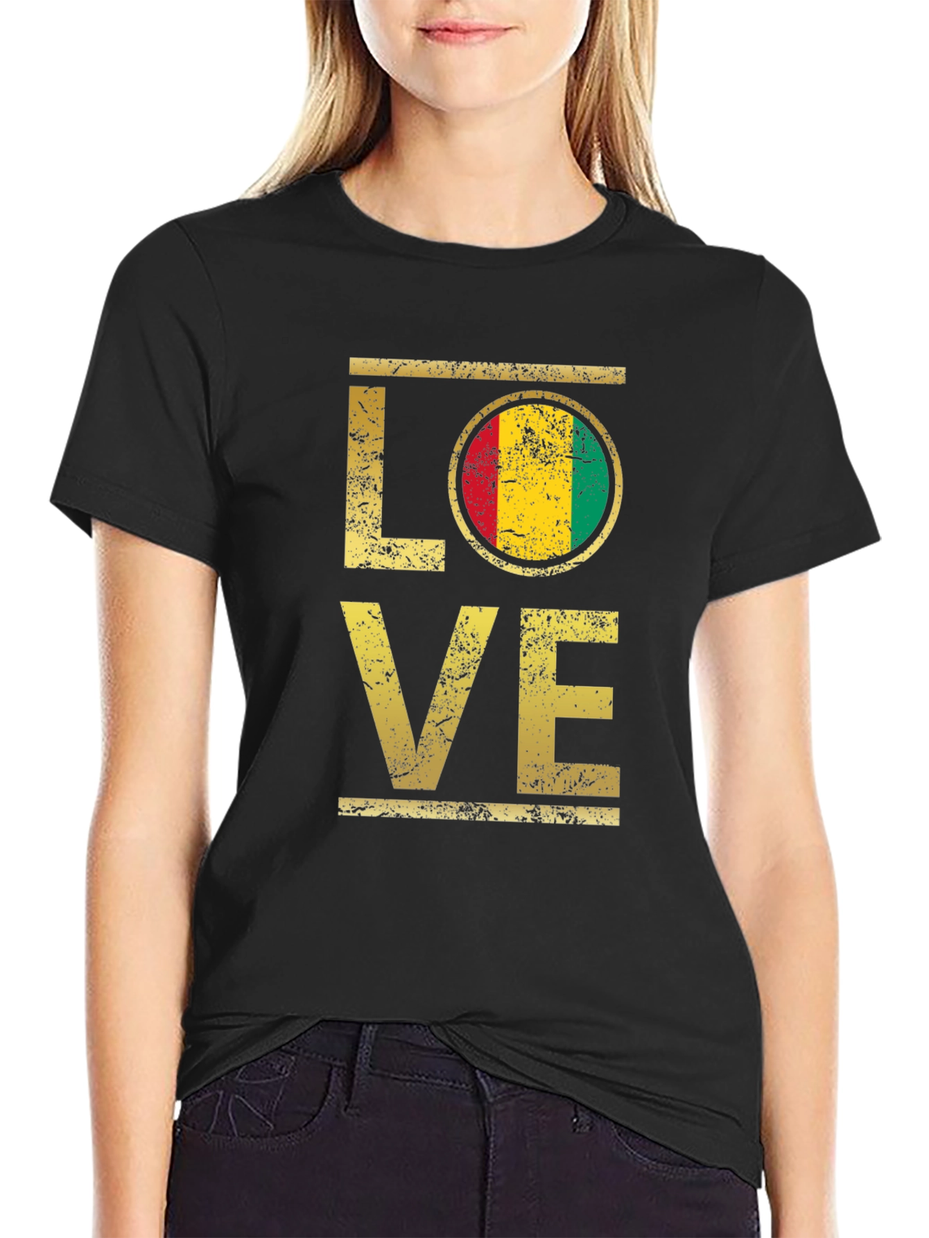 LOVE Flag Graphic T-Shirt - Black