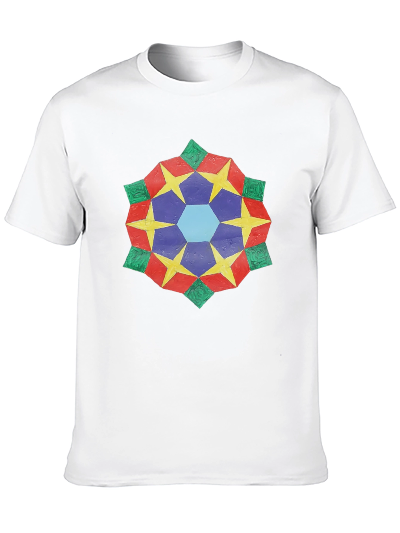 Geometric Star Mandala Black T-Shirt