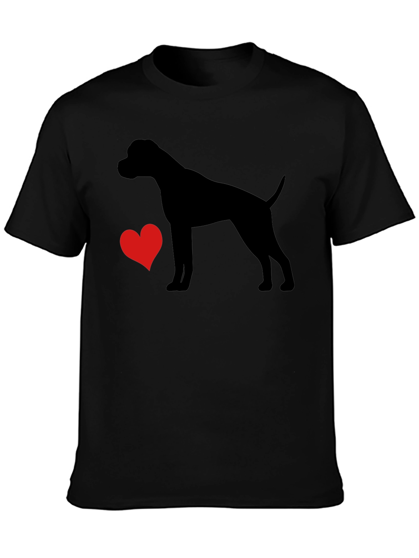 Dog Lover T-Shirt - Heart & Canine Silhouette