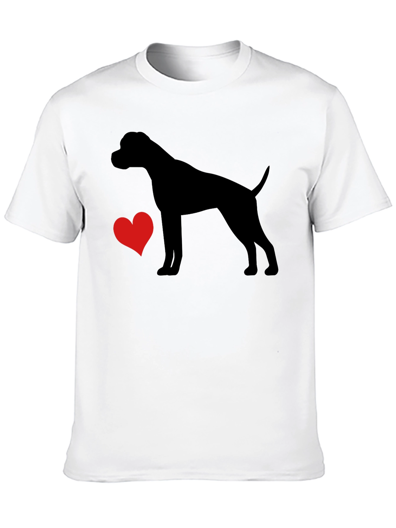 Dog Lover T-Shirt - Heart & Canine Silhouette