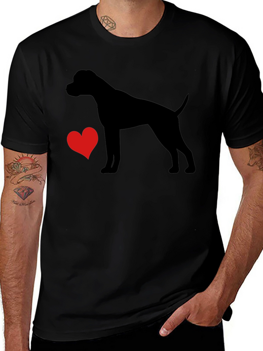 Dog Lover T-Shirt - Heart & Canine Silhouette