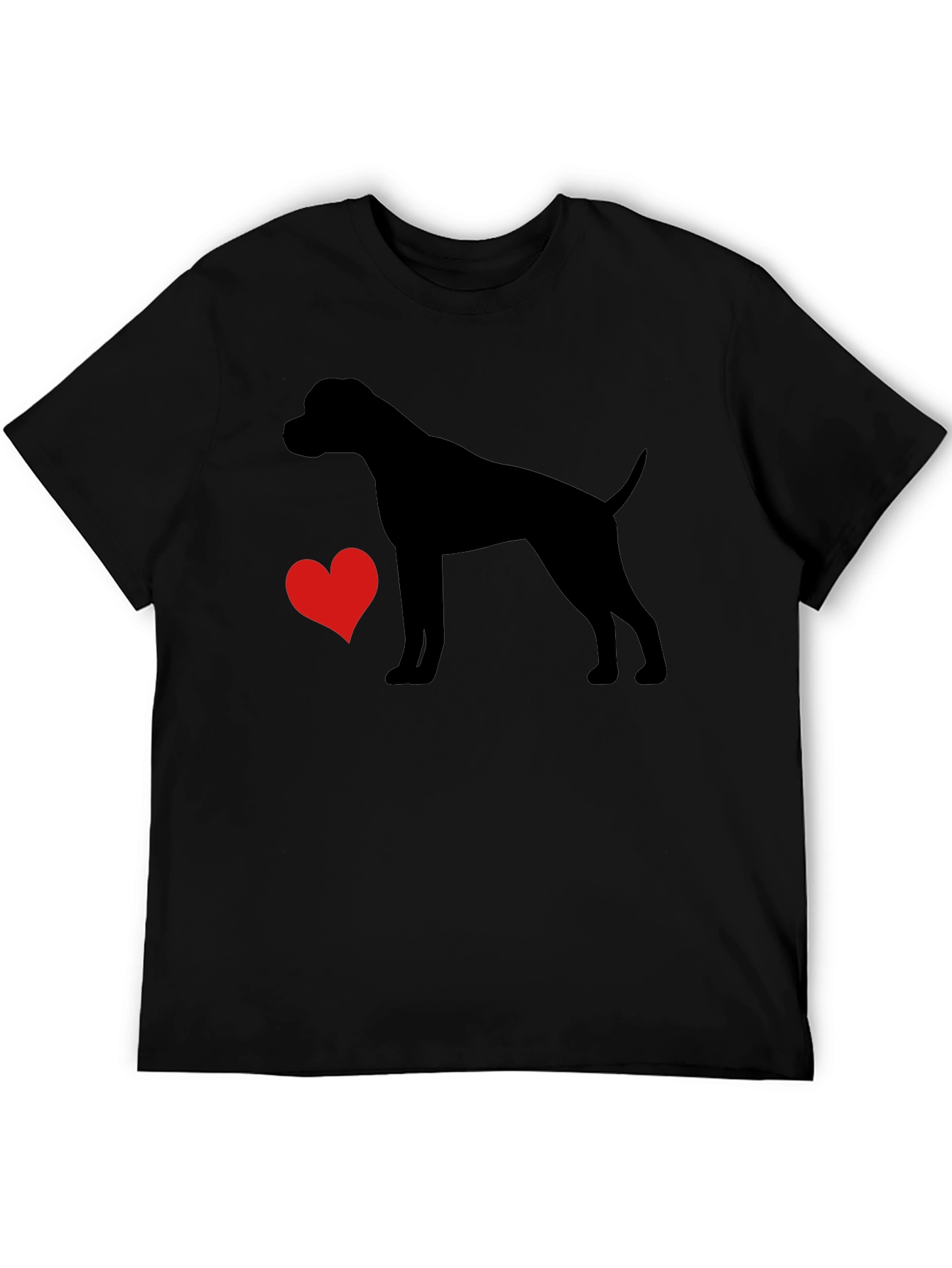 Dog Lover T-Shirt - Heart & Canine Silhouette