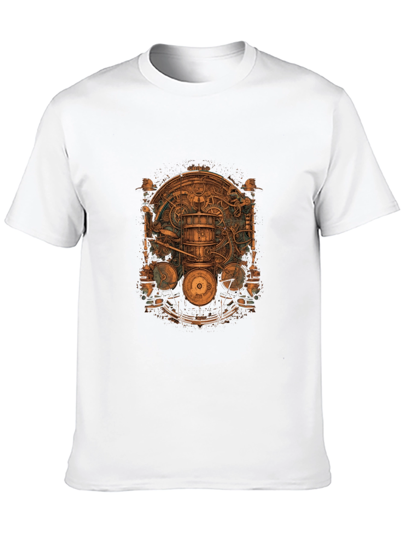 Steampunk Gear Design Black T-Shirt