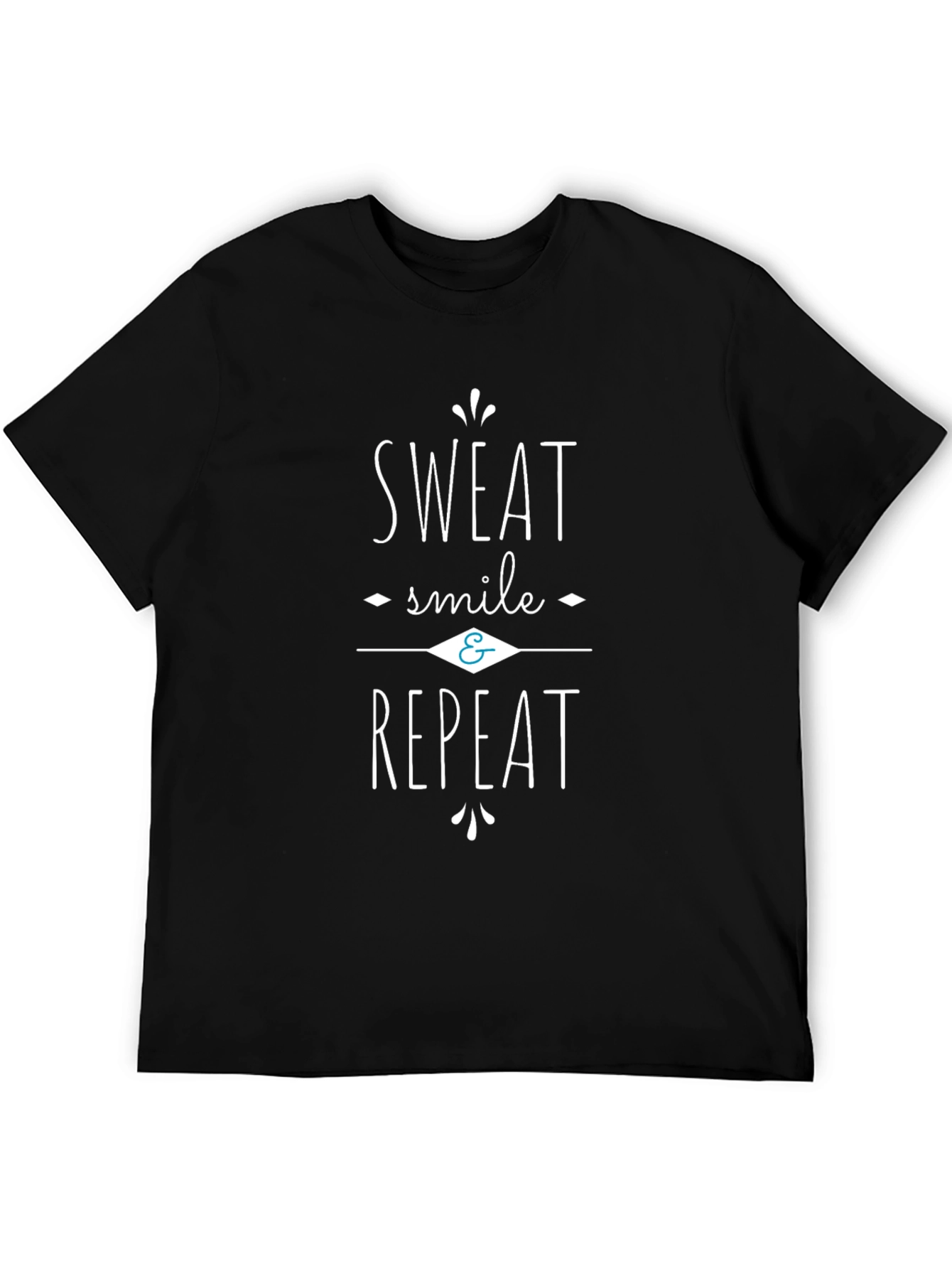 Sweat Smile Repeat Black Graphic Tee Shirt