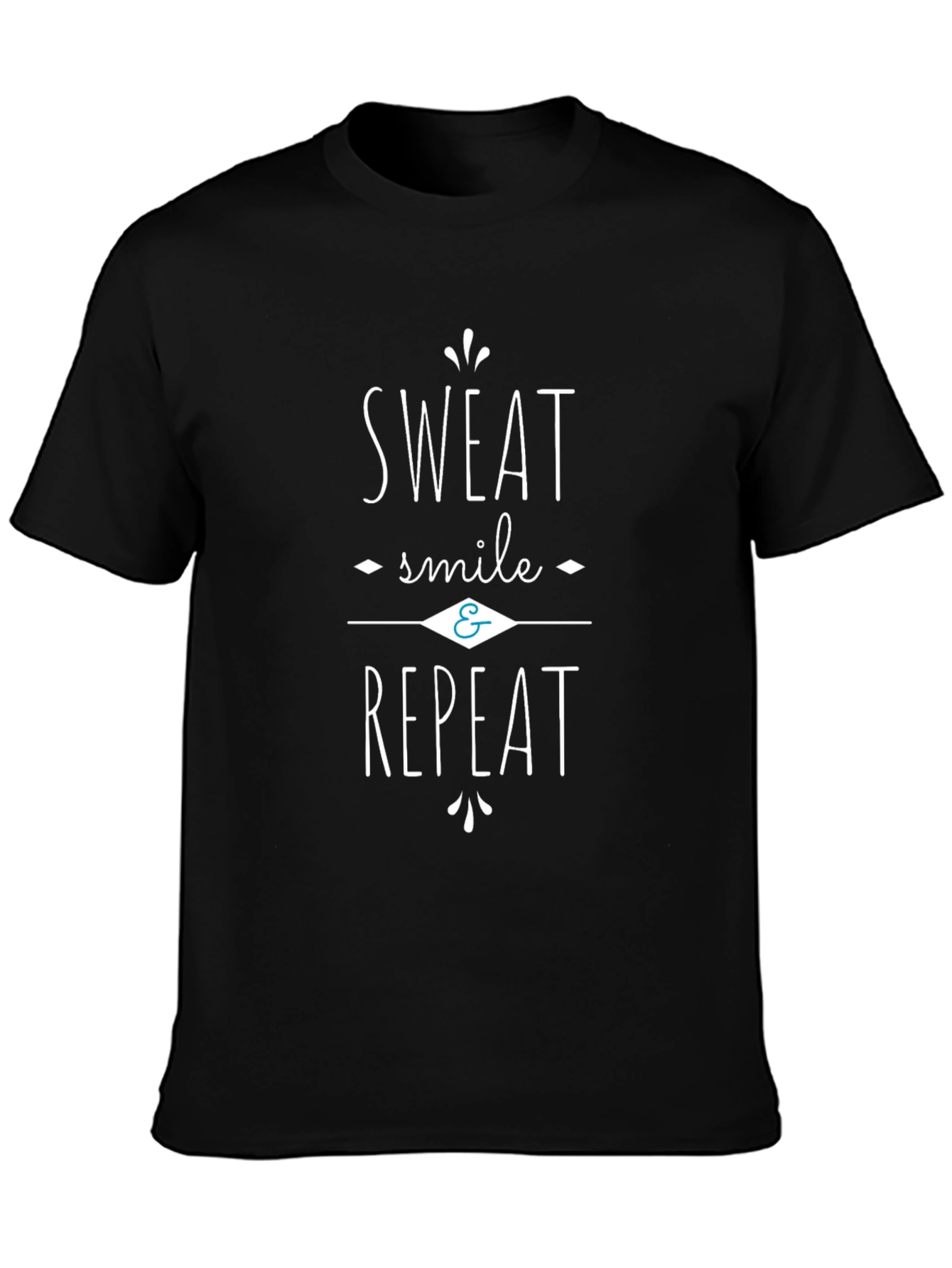 Sweat Smile Repeat Black Graphic Tee Shirt