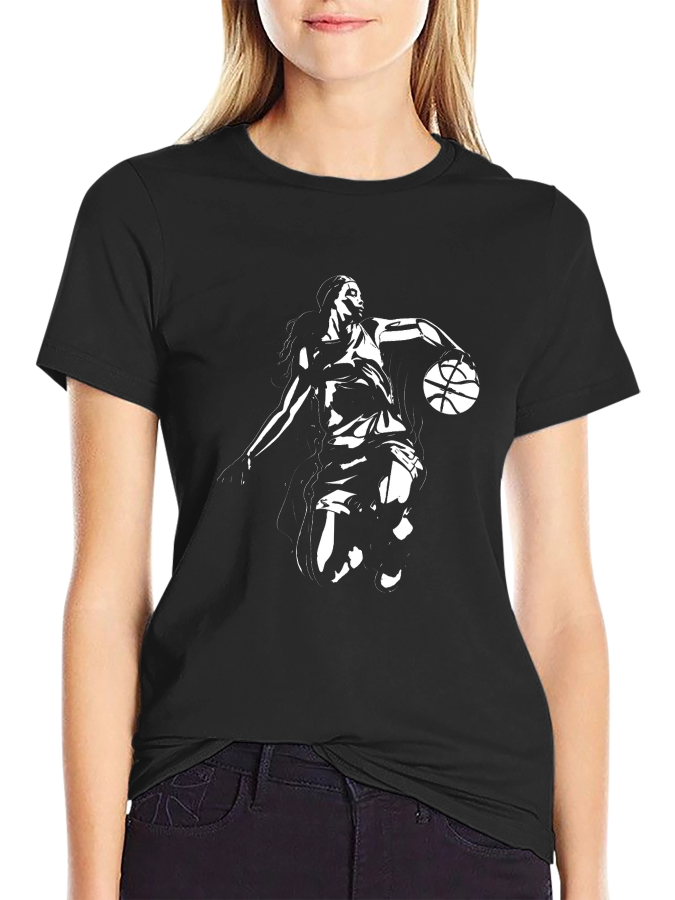 Basketball Player Graphic Black T-Shirt