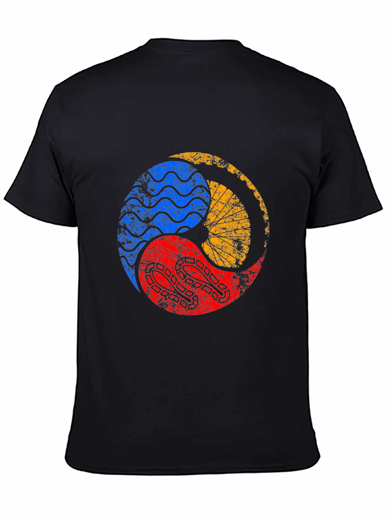 Yin Yang Elements Graphic Tee - Black