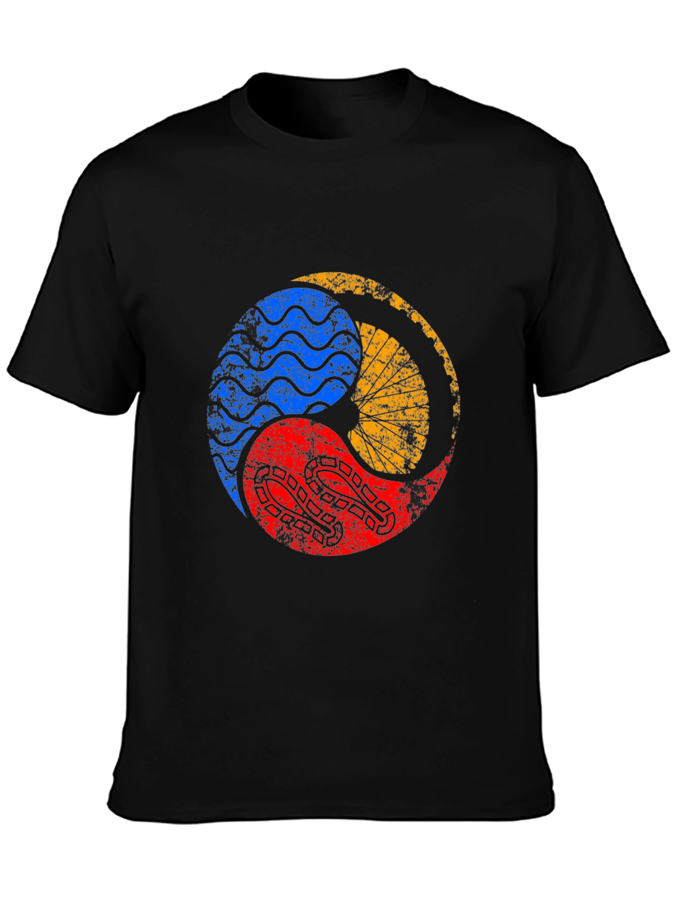 Yin Yang Elements Graphic Tee - Black