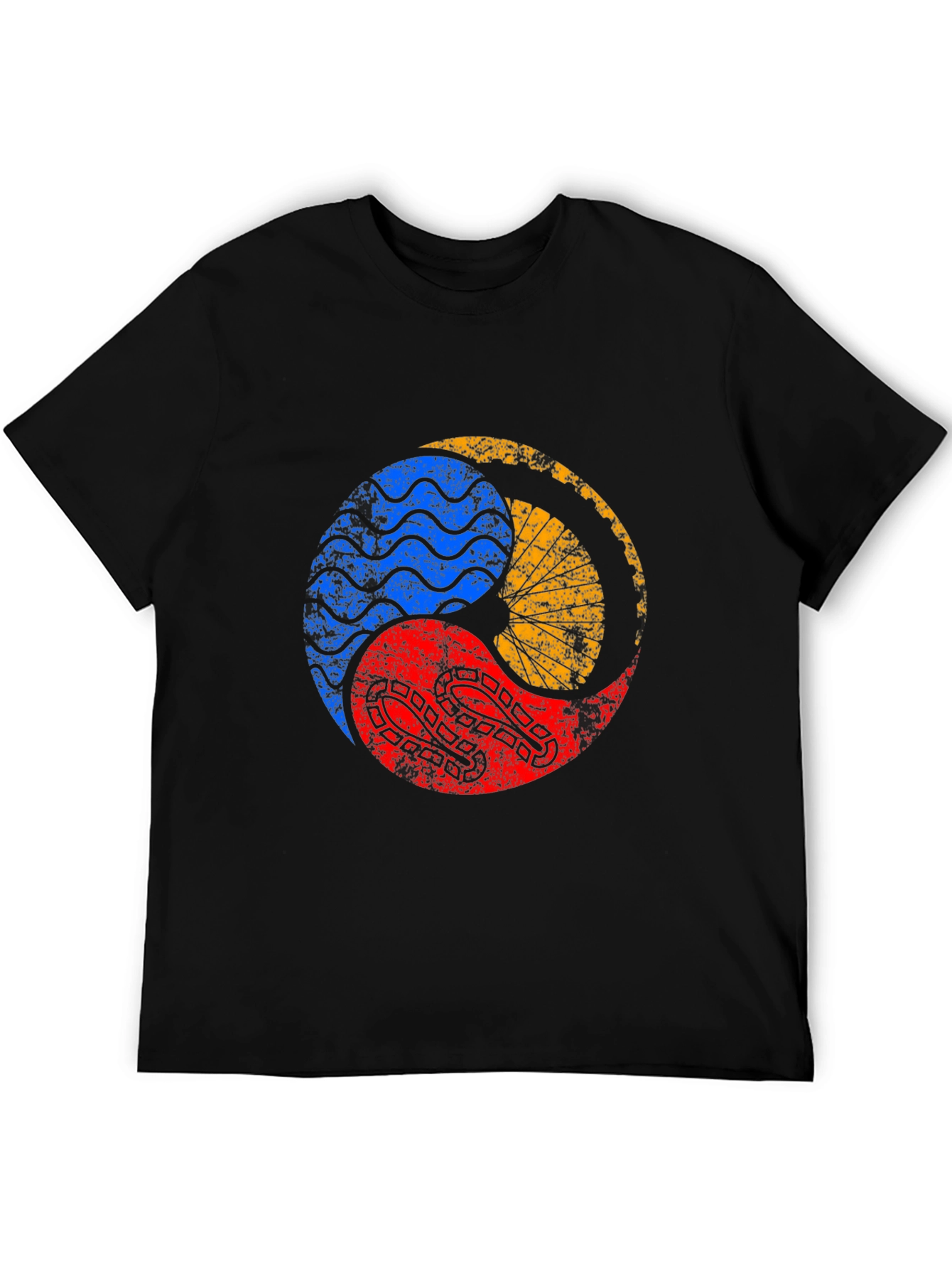Yin Yang Elements Graphic Tee - Black