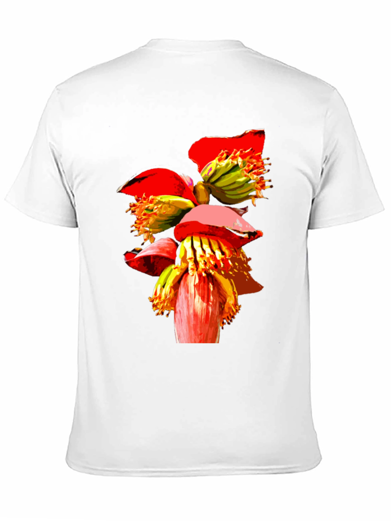 Banana Flower Graphic Tee - Black Casual T-Shirt