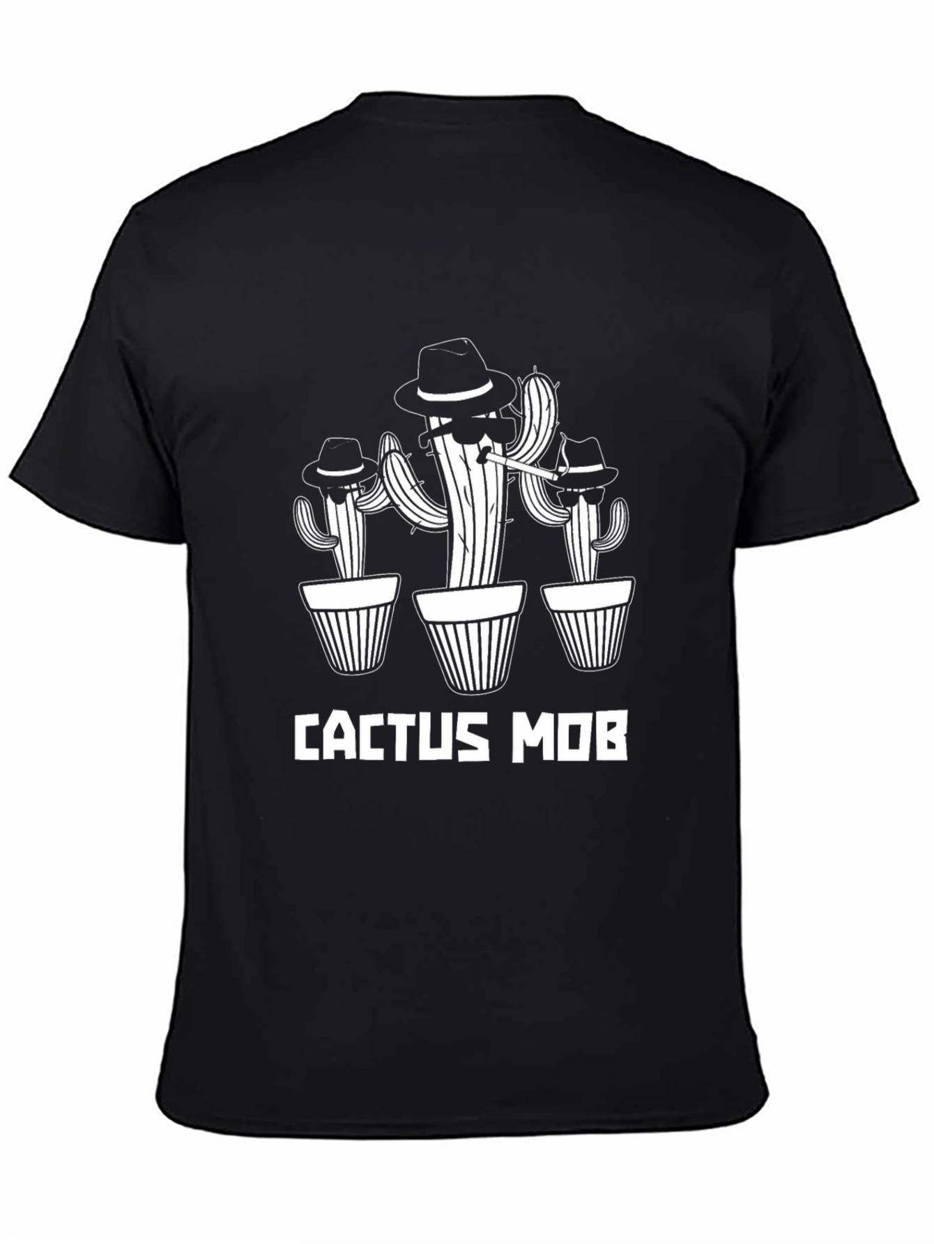 Cactus Mob Black T-Shirt - Funny Graphic Tee