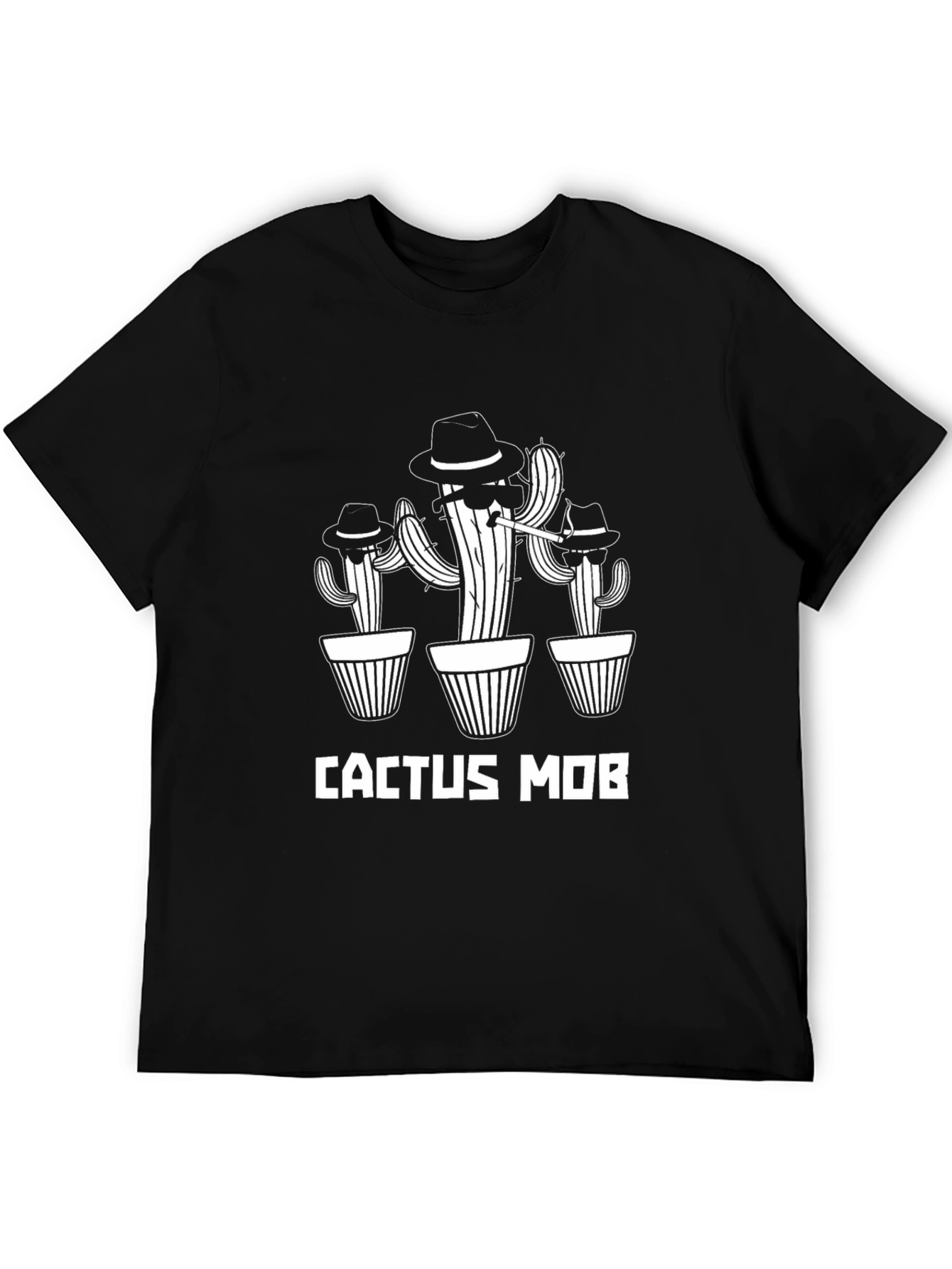 Cactus Mob Black T-Shirt - Funny Graphic Tee