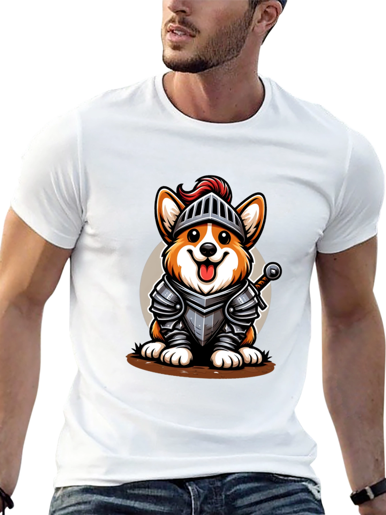 Corgi Knight T-Shirt - Black