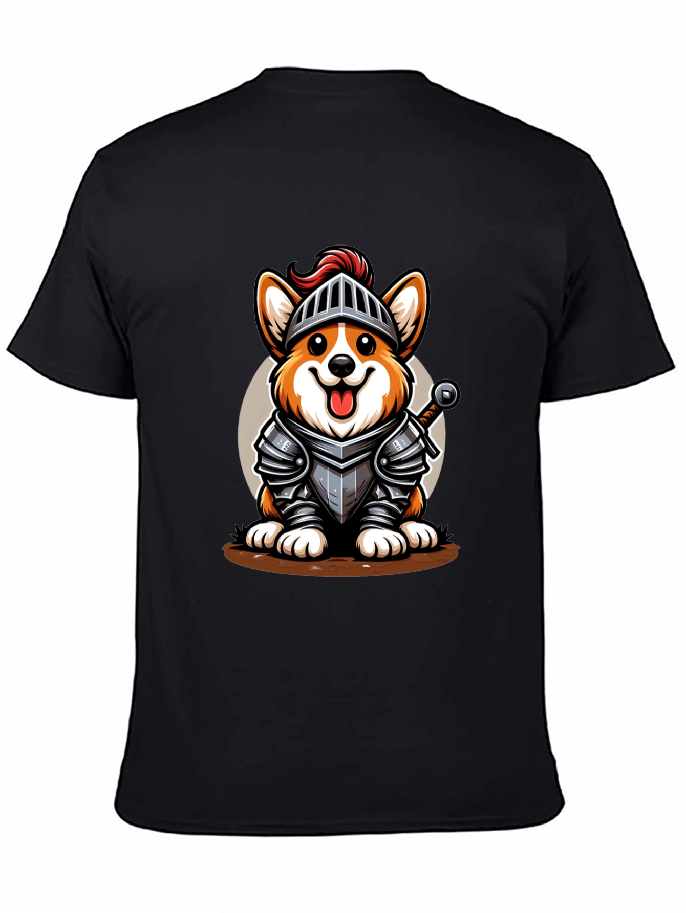 Corgi Knight T-Shirt - Black