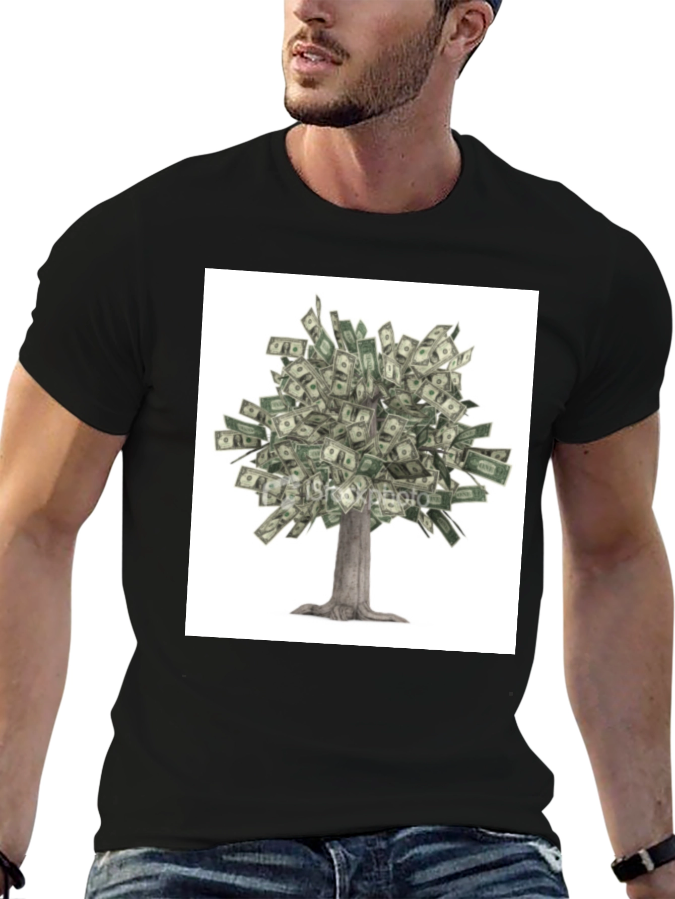 Money Tree Graphic Tee - Unisex Black T-Shirt