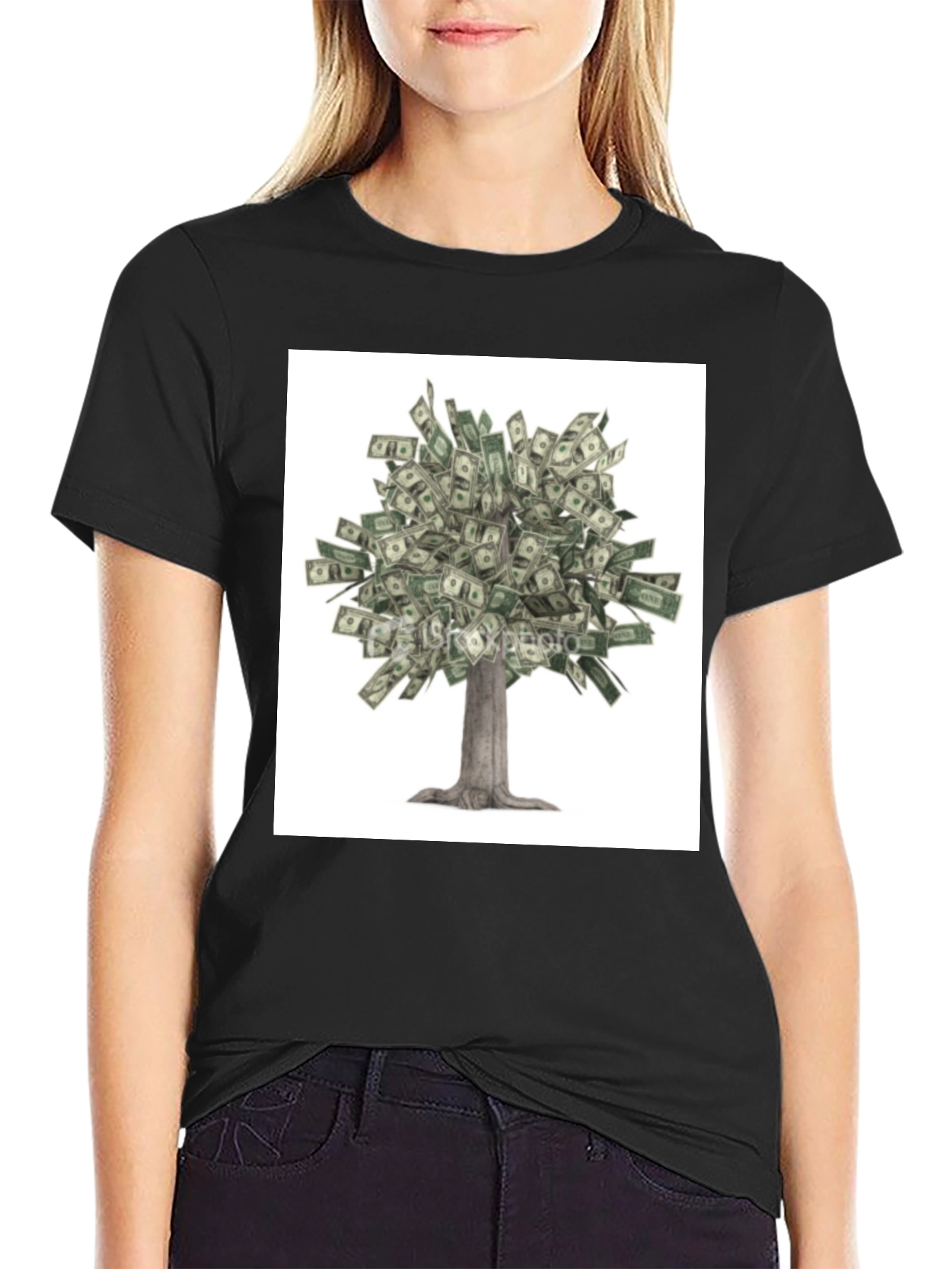Money Tree Graphic Tee - Unisex Black T-Shirt
