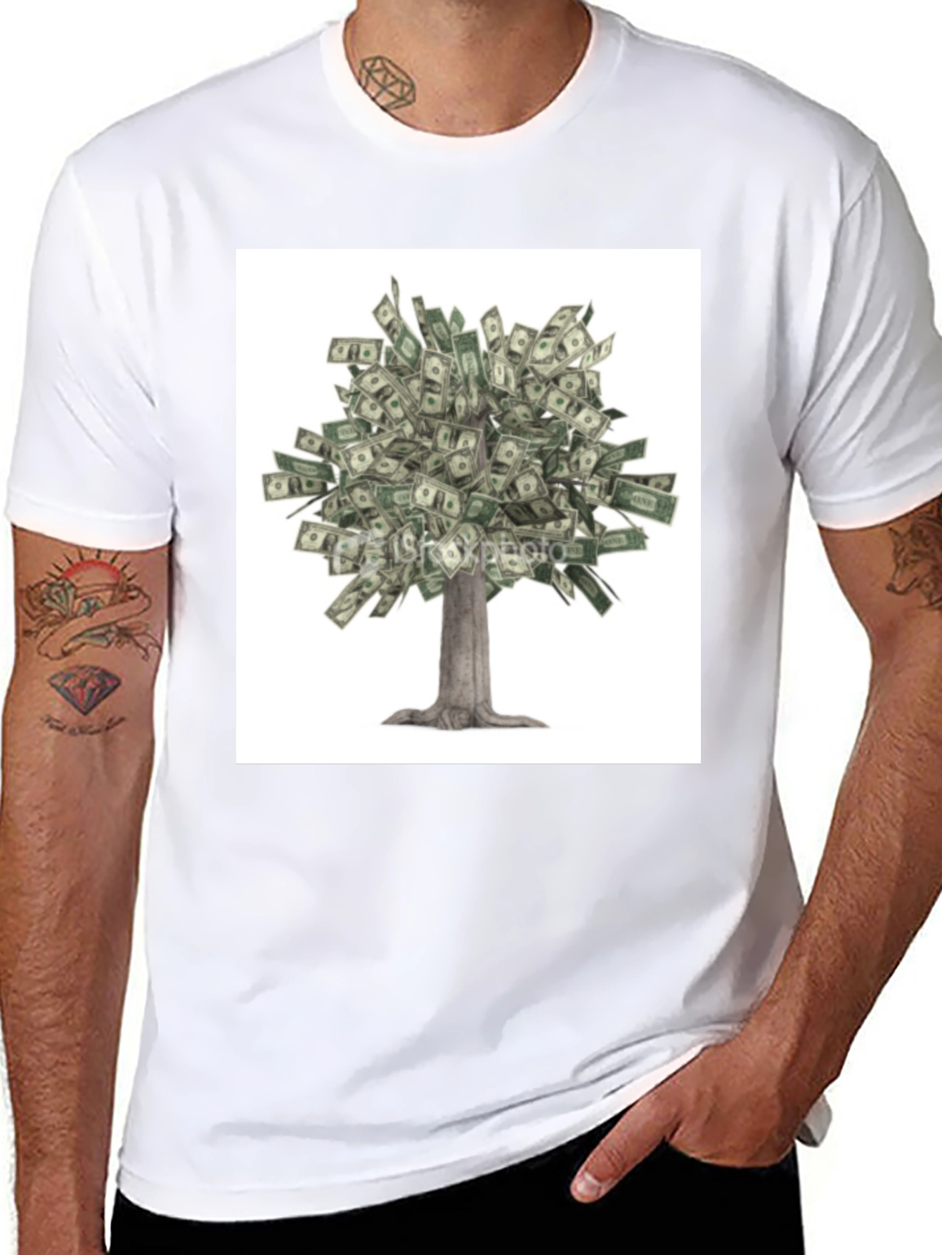 Money Tree Graphic Tee - Unisex Black T-Shirt
