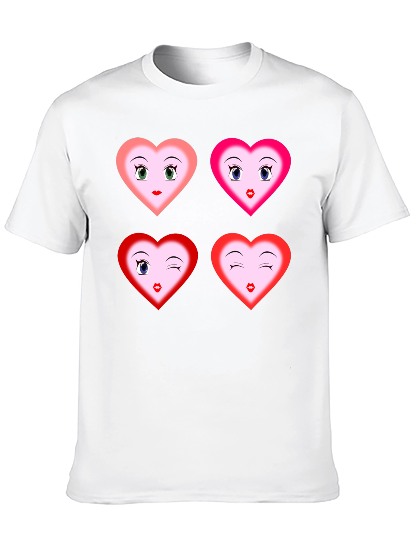 Heart Faces Graphic Tee - Fun Unique Design
