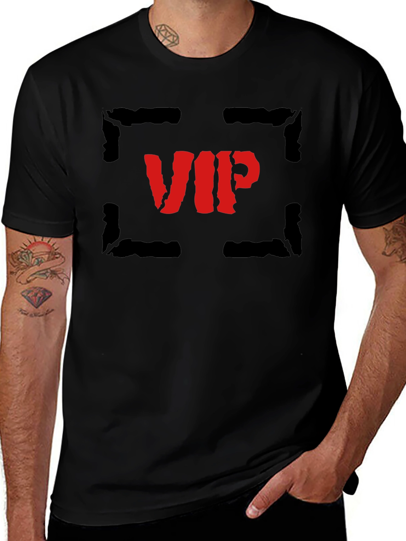 VIP Graphic Print Black T-Shirt - Trendy Streetwear Style