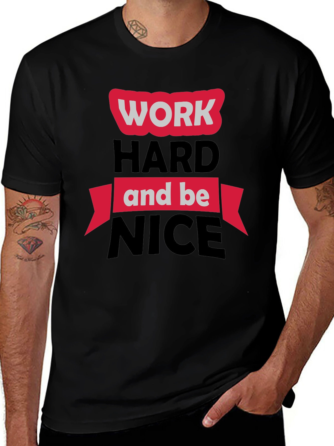 Work Hard Be Nice Black Graphic Tee