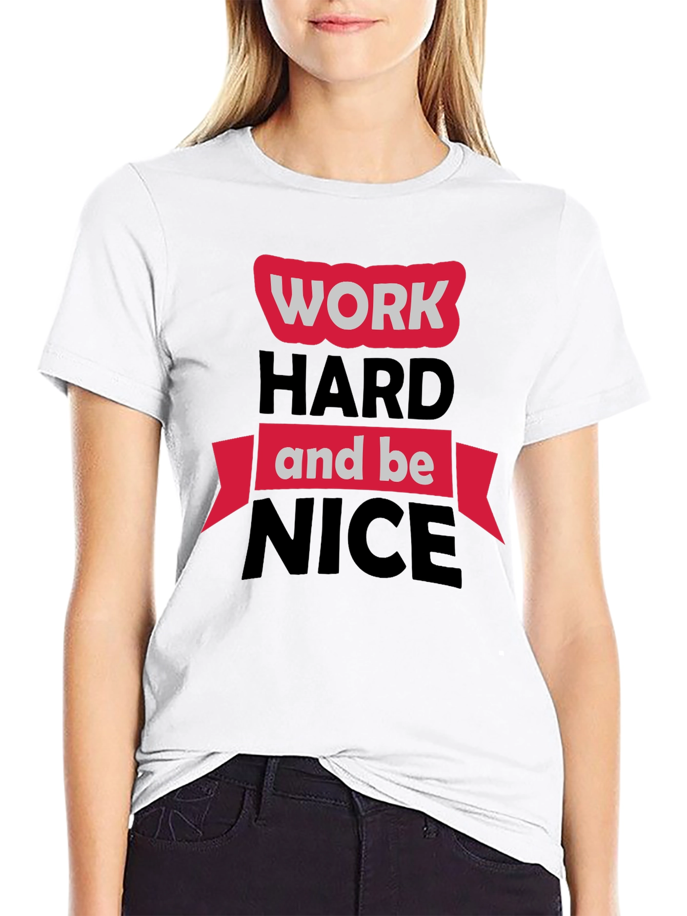 Work Hard Be Nice Black Graphic Tee