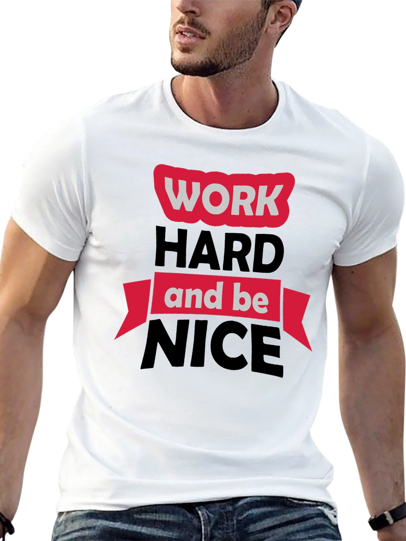 Work Hard Be Nice Black Graphic Tee