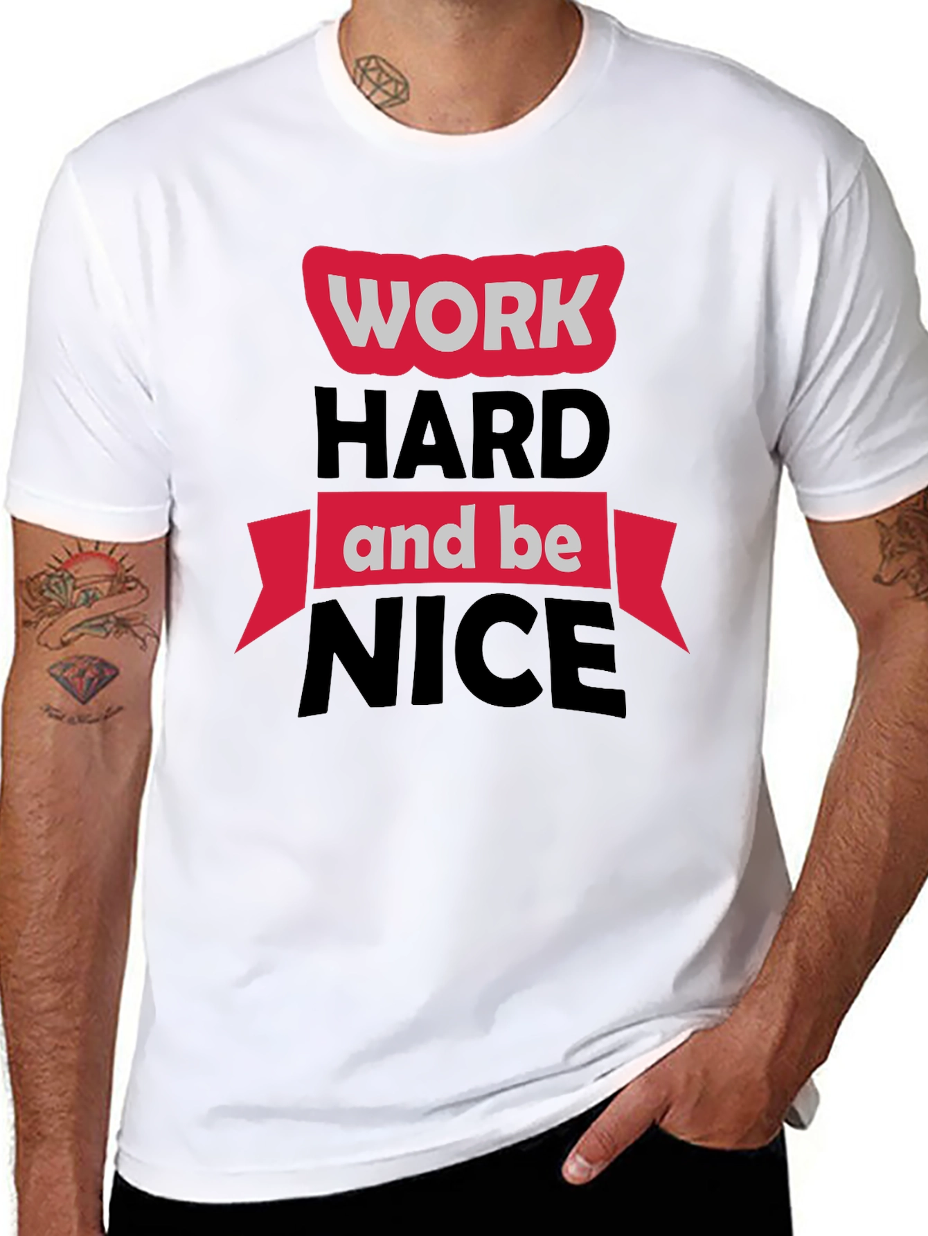 Work Hard Be Nice Black Graphic Tee