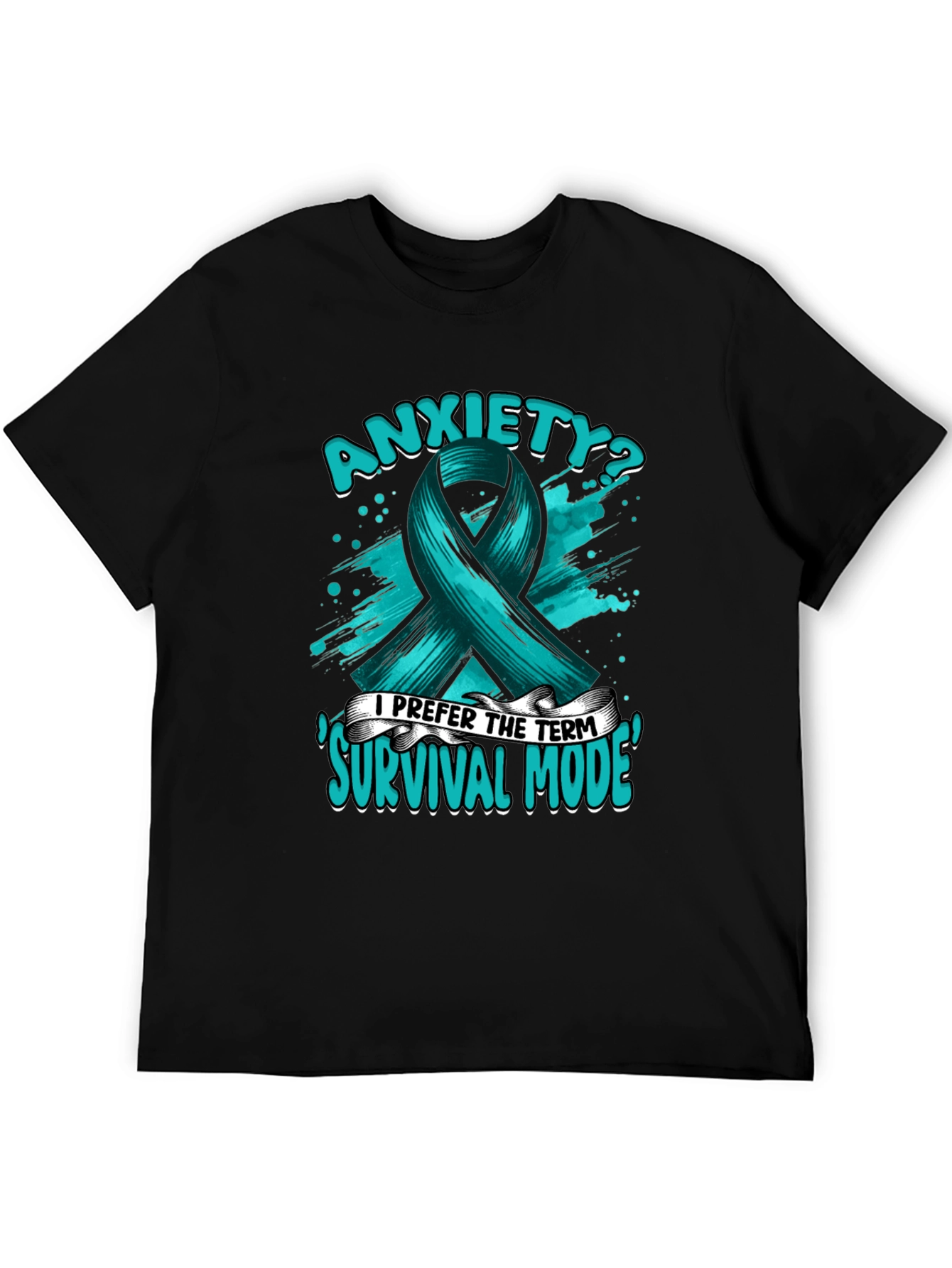 Anxiety Survival Mode Ribbon Graphic T-Shirt