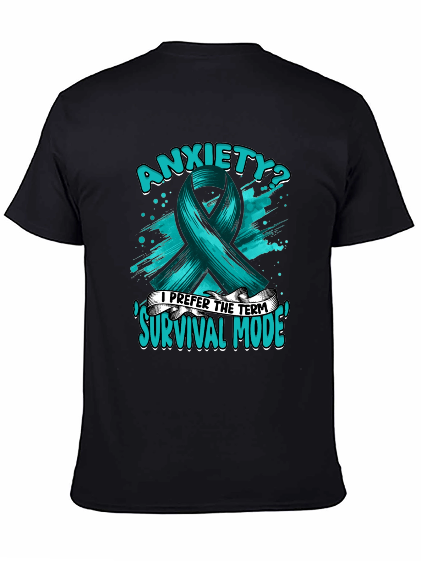 Anxiety Survival Mode Ribbon Graphic T-Shirt