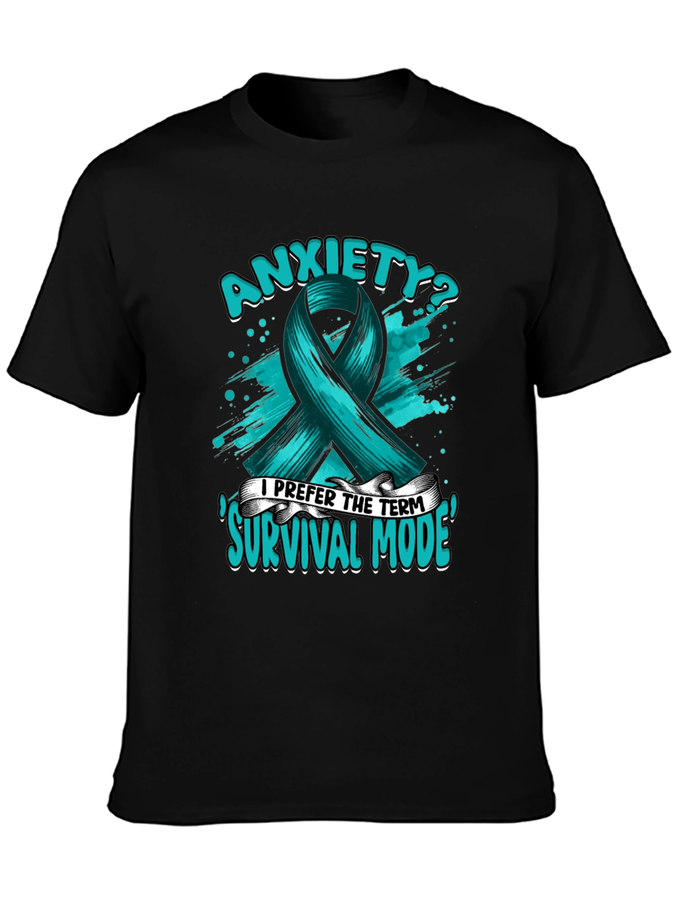 Anxiety Survival Mode Ribbon Graphic T-Shirt