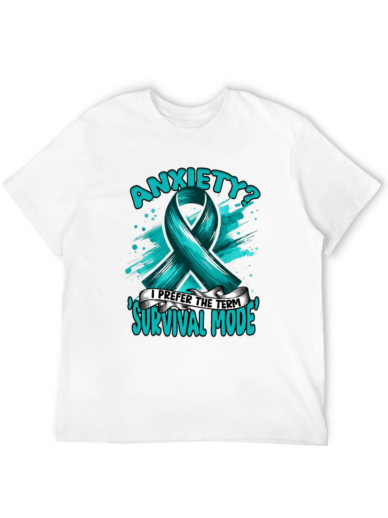 Anxiety Survival Mode Ribbon Graphic T-Shirt