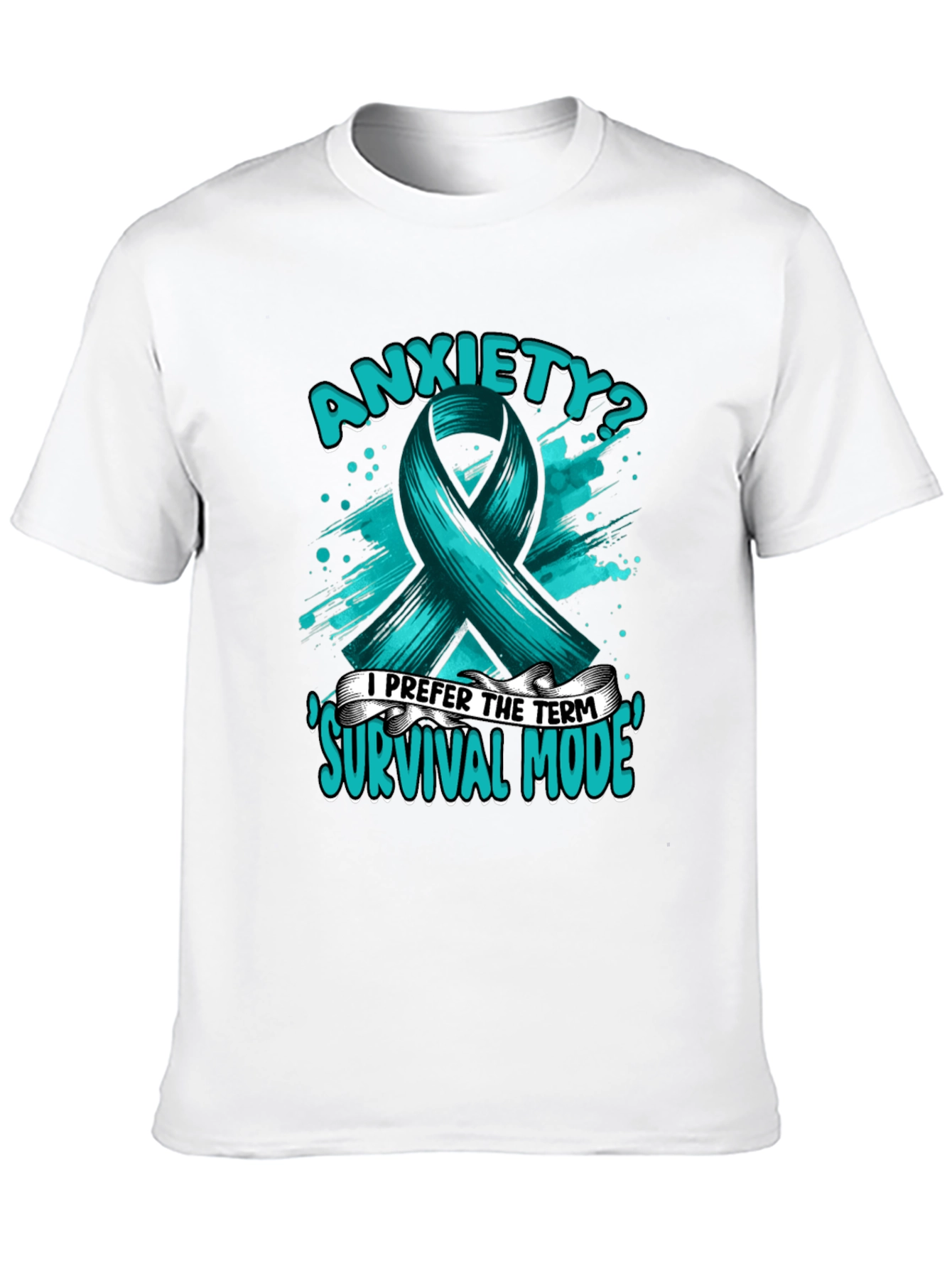 Anxiety Survival Mode Ribbon Graphic T-Shirt