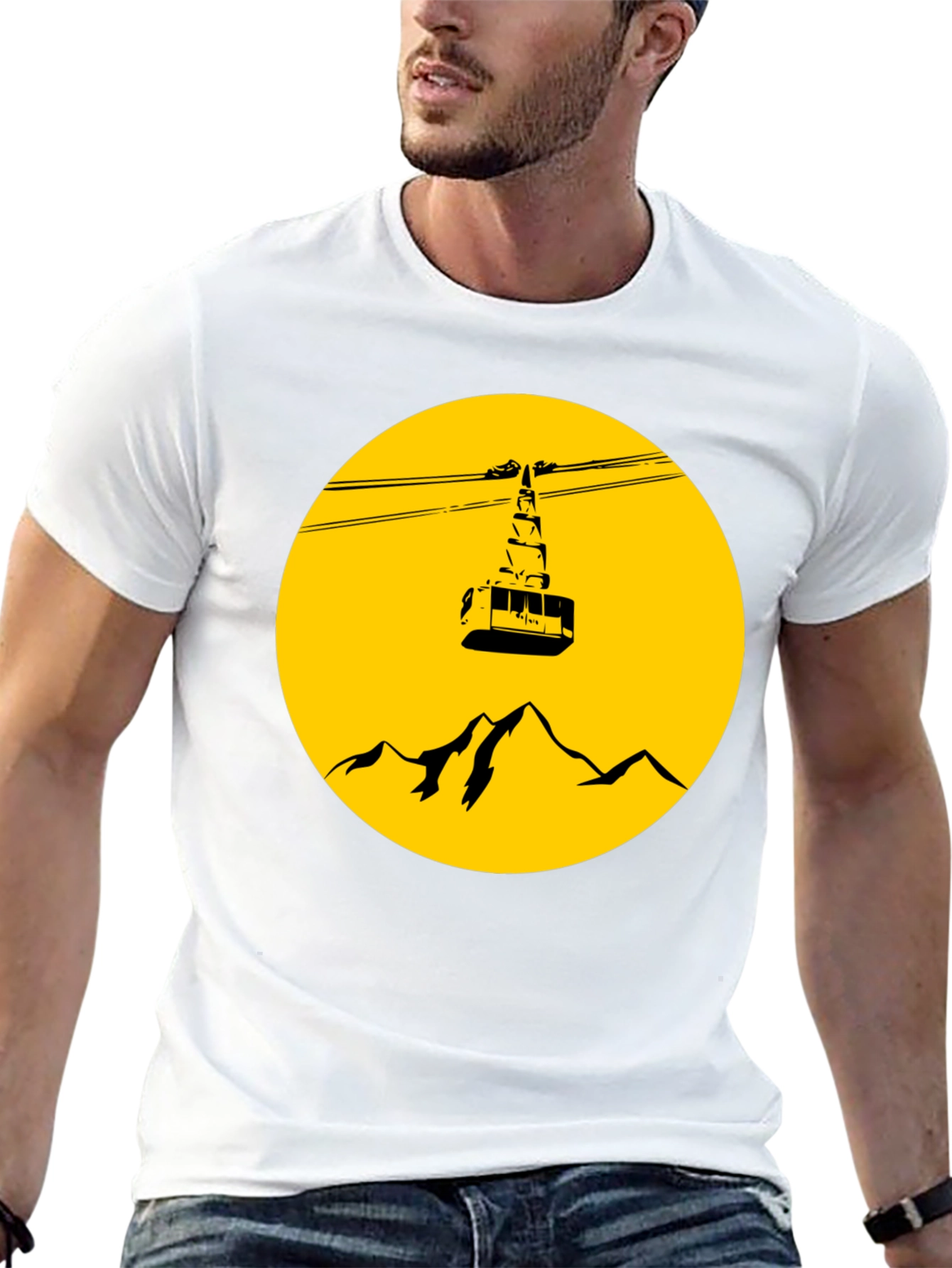 Mountain Gondola Graphic T-Shirt - Black