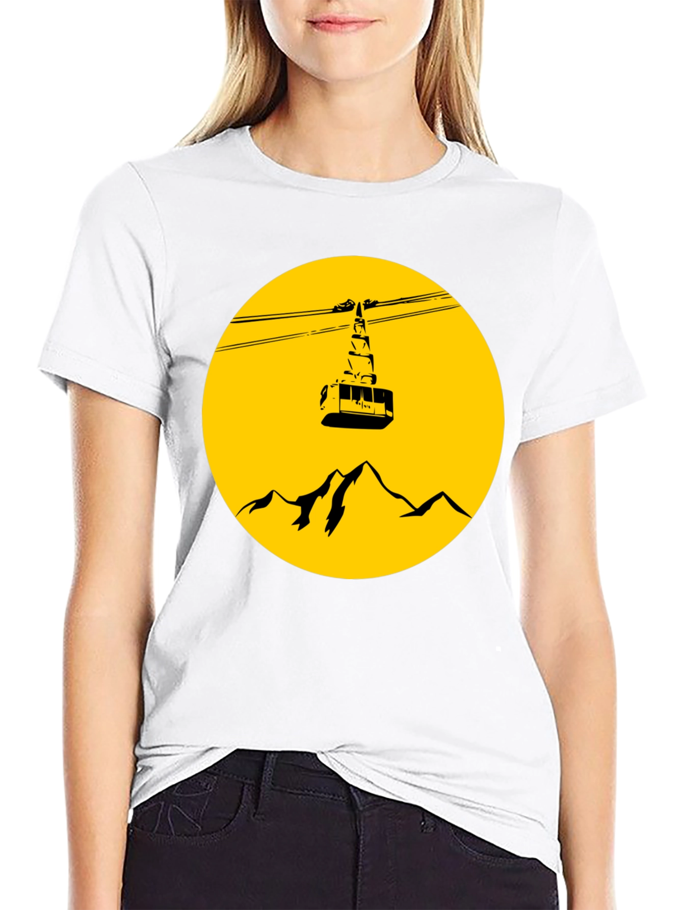 Mountain Gondola Graphic T-Shirt - Black