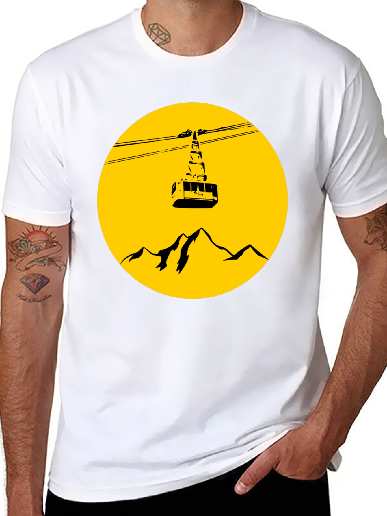 Mountain Gondola Graphic T-Shirt - Black