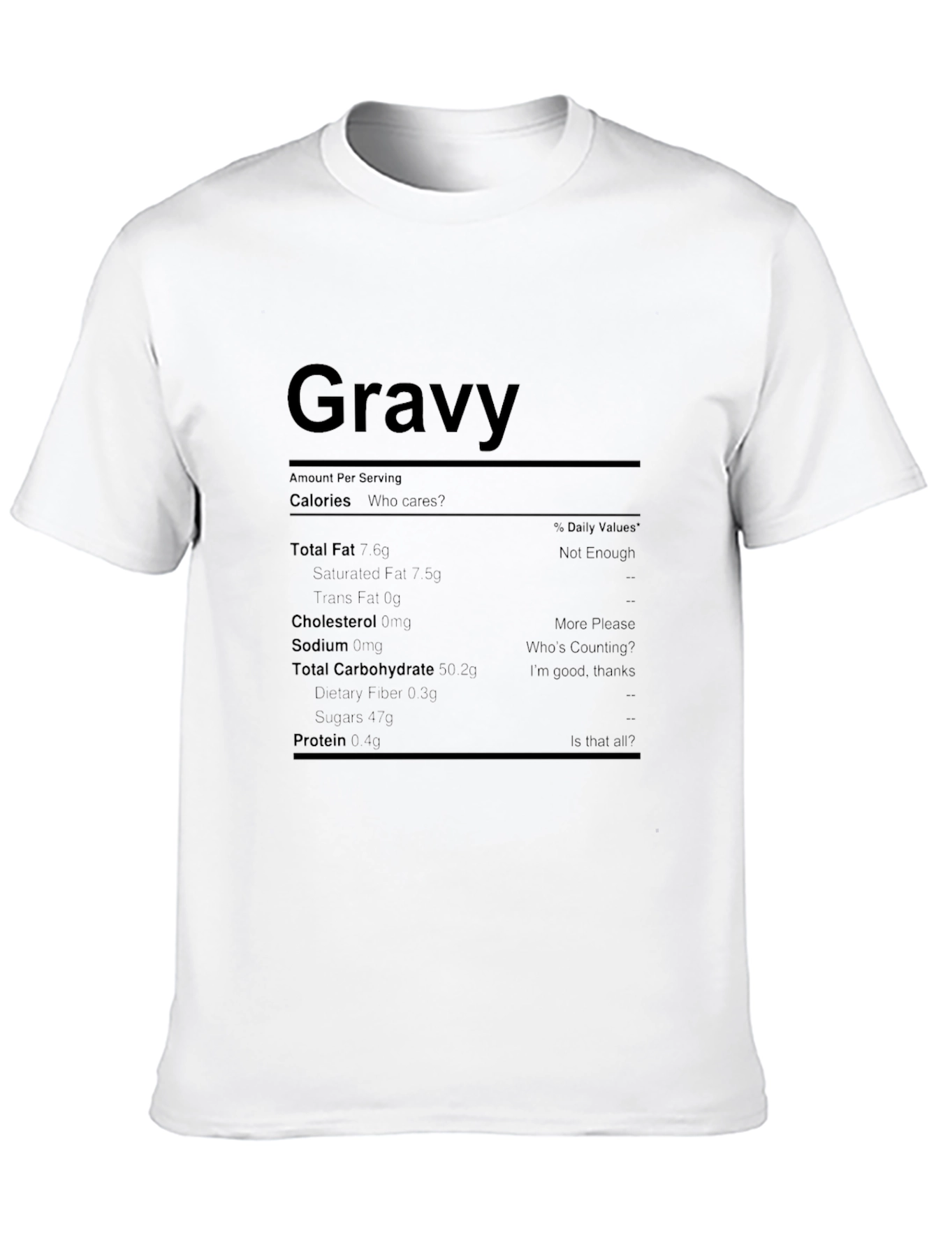 Humorous Gravy Nutrition Facts T-Shirt