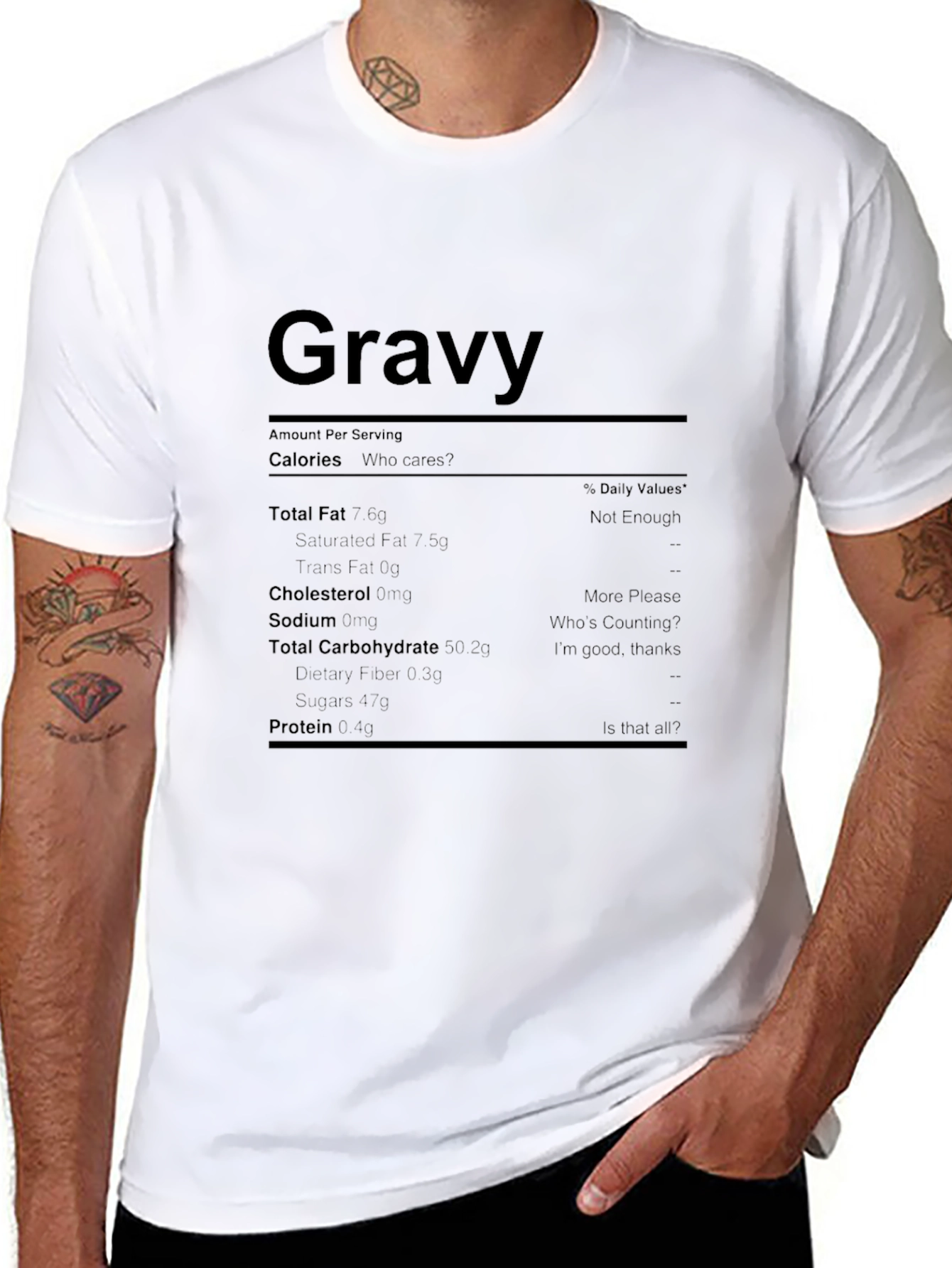 Humorous Gravy Nutrition Facts T-Shirt