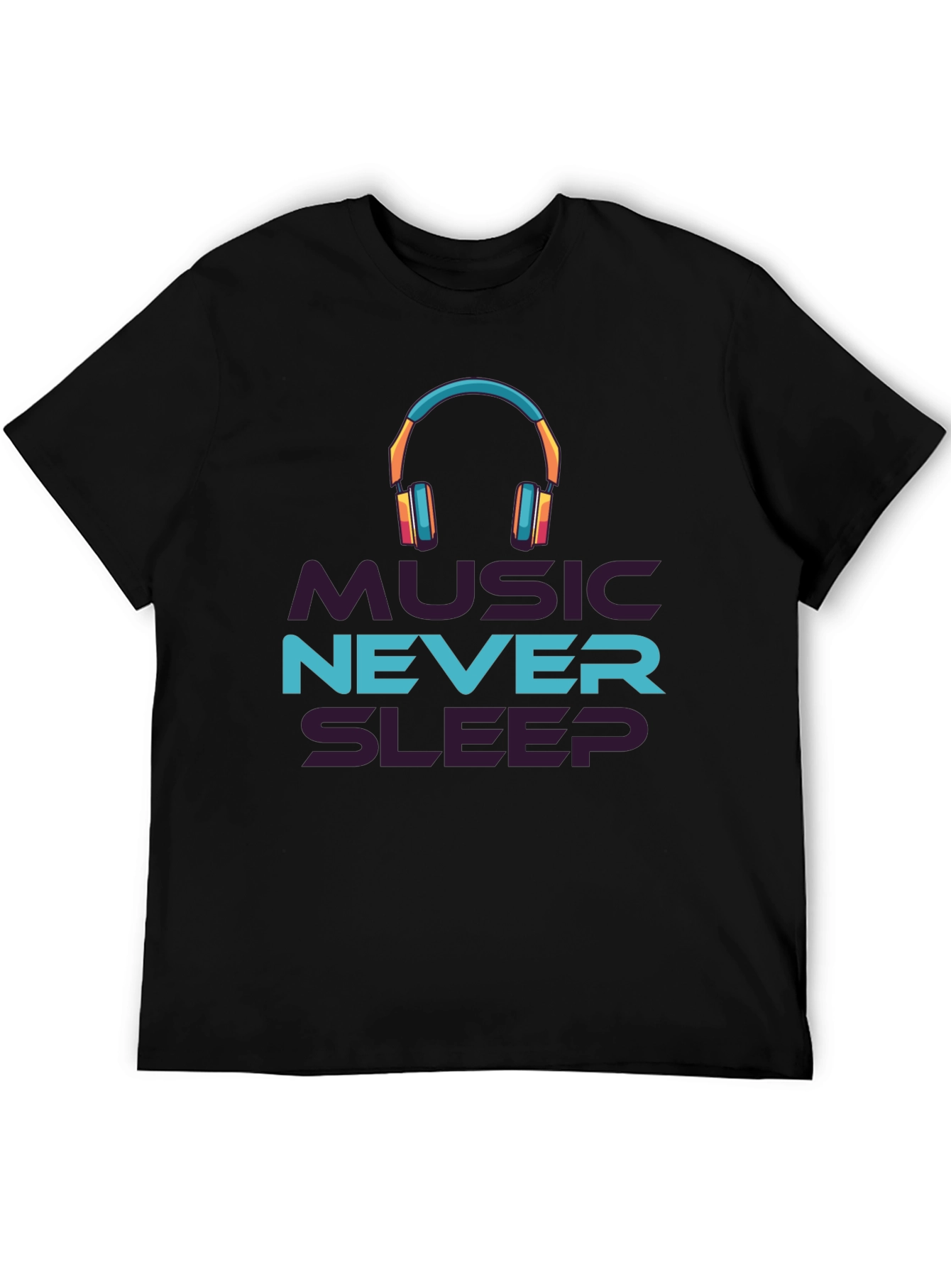 Music Never Sleeps Black Graphic Tee