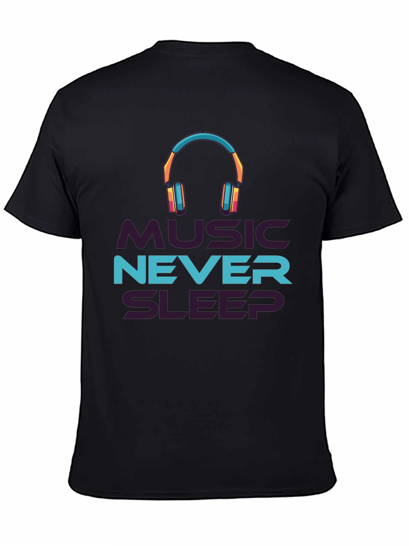 Music Never Sleeps Black Graphic Tee