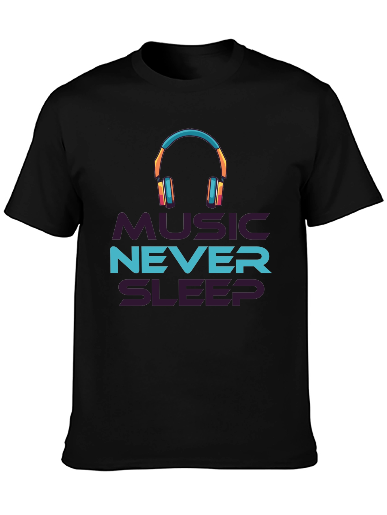 Music Never Sleeps Black Graphic Tee