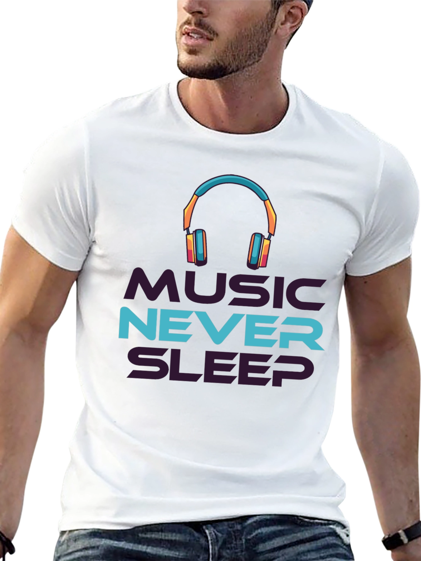 Music Never Sleeps Black Graphic Tee