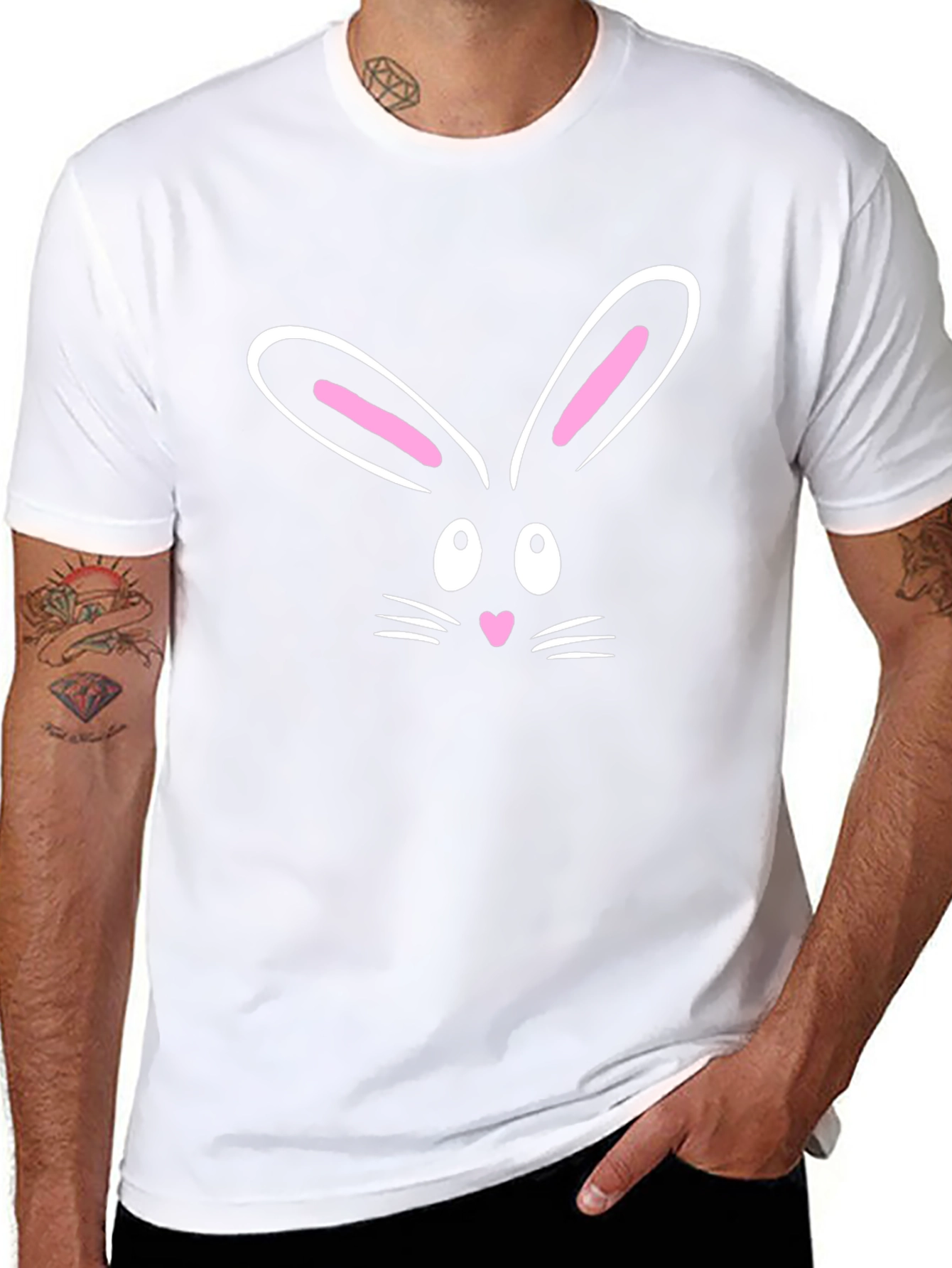 Cute Bunny Face Graphic T-Shirt