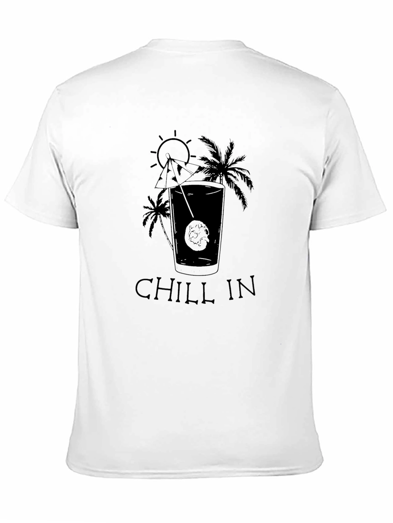 Chill In Paradise Black Graphic T-Shirt