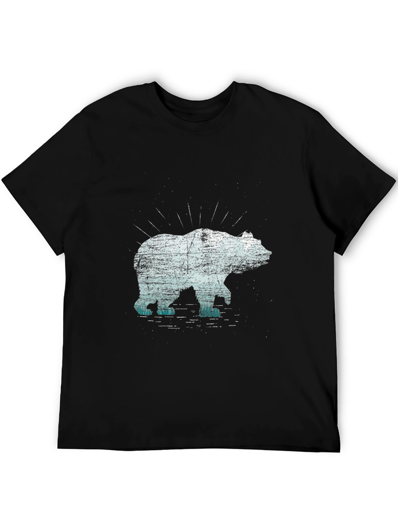 Bear Graphic Tee - Black Cotton Blend