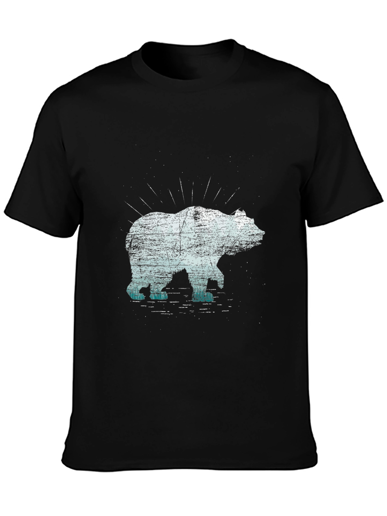 Bear Graphic Tee - Black Cotton Blend