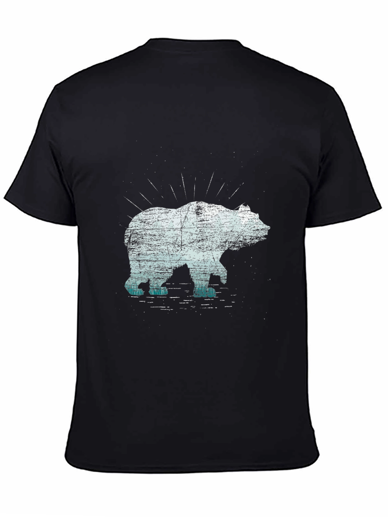 Bear Graphic Tee - Black Cotton Blend